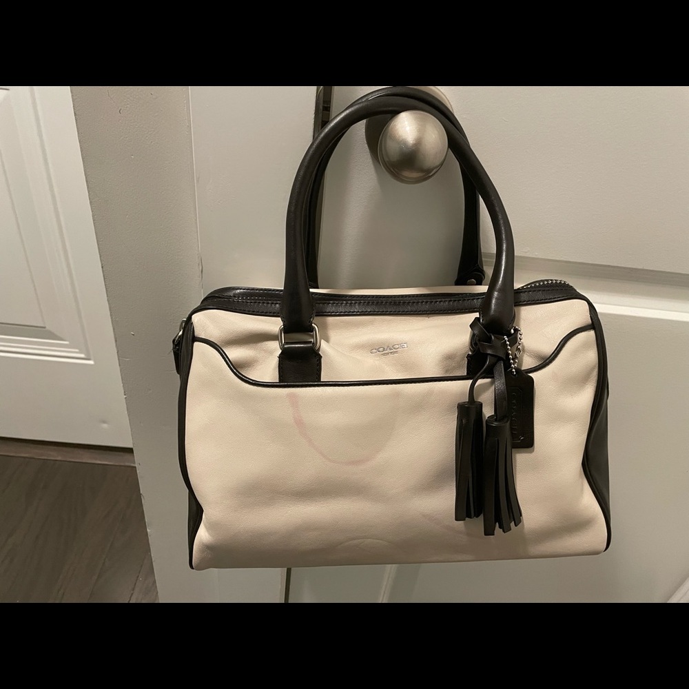 Coach black and beige tote